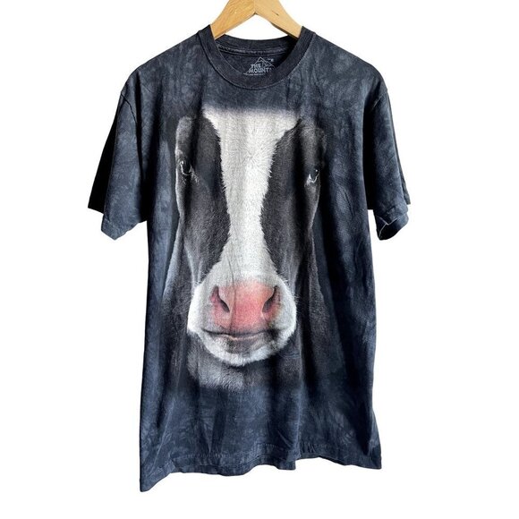 The Mountain Tie Dye Cow Head Short Sleeve Graphic T-shirt Size Medium - Picture 1 of 5